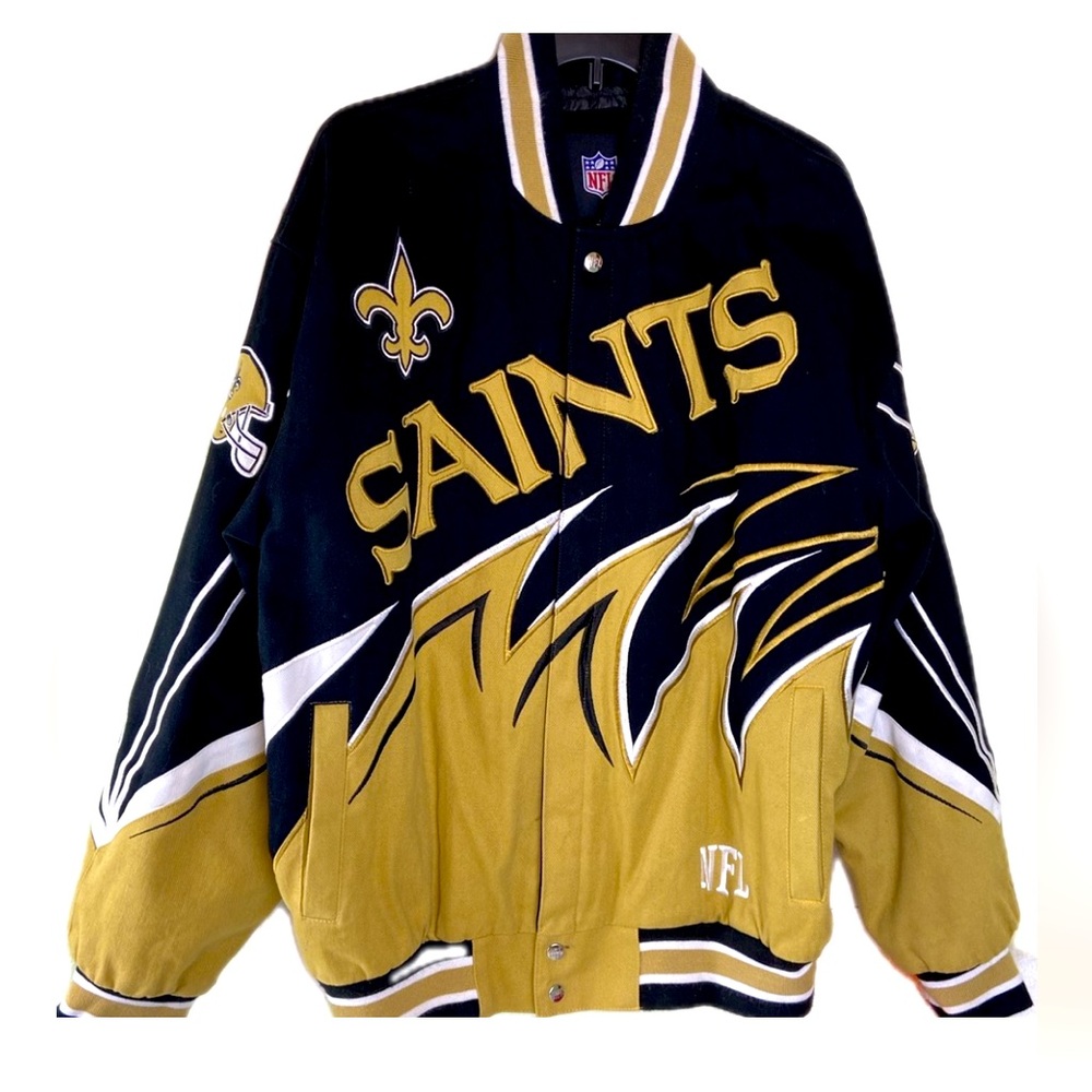 Vintage Rare Official NFL New Orleans Saints bomber letterman's jacket like new
